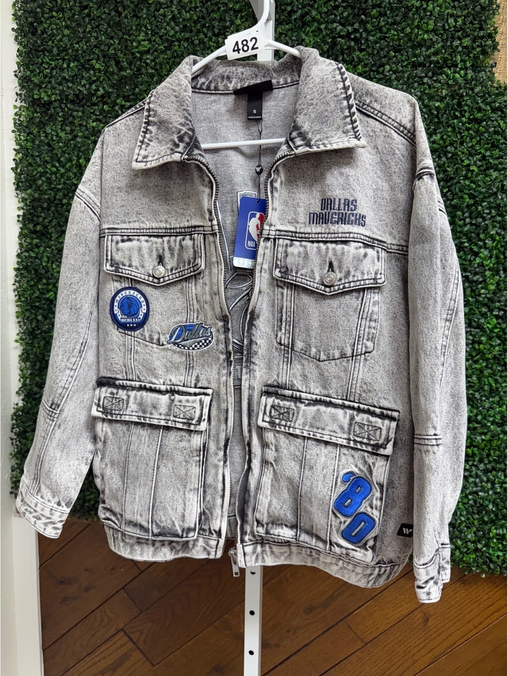 Wear by Erin Andrews Dallas Mavericks Oversized Cargo Denim Jacket